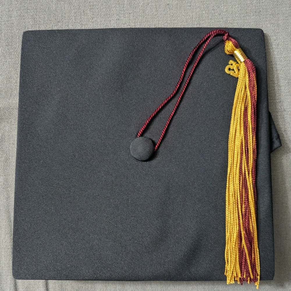Texas State University Black Graduation Gown with Maroon and Gold Stole - Picture 11 of 11